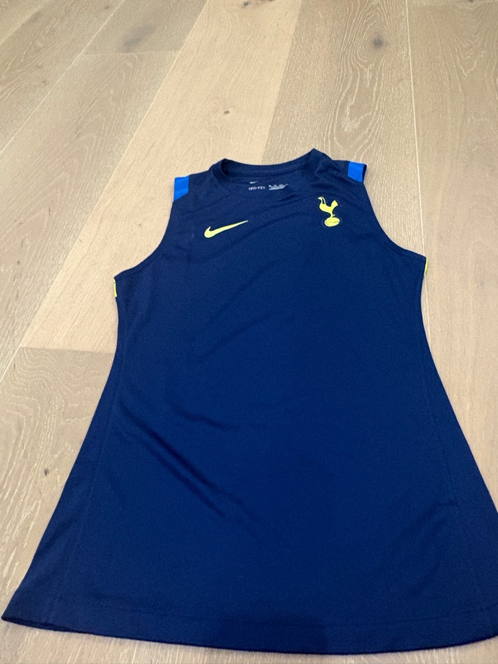 Nike Navy Sleeveless Training Tank with Yellow Accents